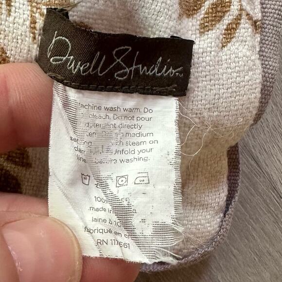 Dwell Studio 100% Linen Placemat Leaf Botanical Cream Ivory Brown Taupe - Picture 7 of 7